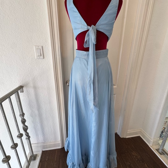 New Mac Duggal Shimmering Blue Ruffle Dress 49526 - Picture 11 of 13